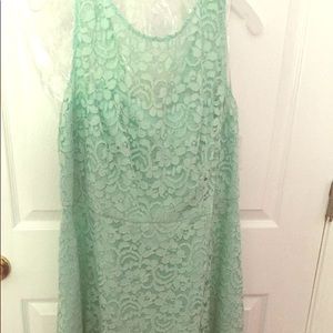 A short lace mint green dress